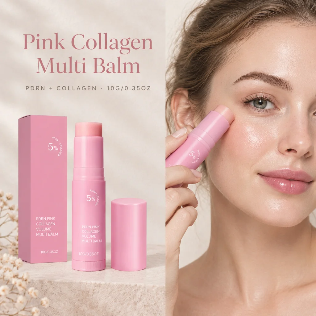Multi‑Purpose Solid Skin Balm Collagen Infused Moisturizing Stick Hydrating Nourishing For Face Eye Daily Clean Beauty Skincare
