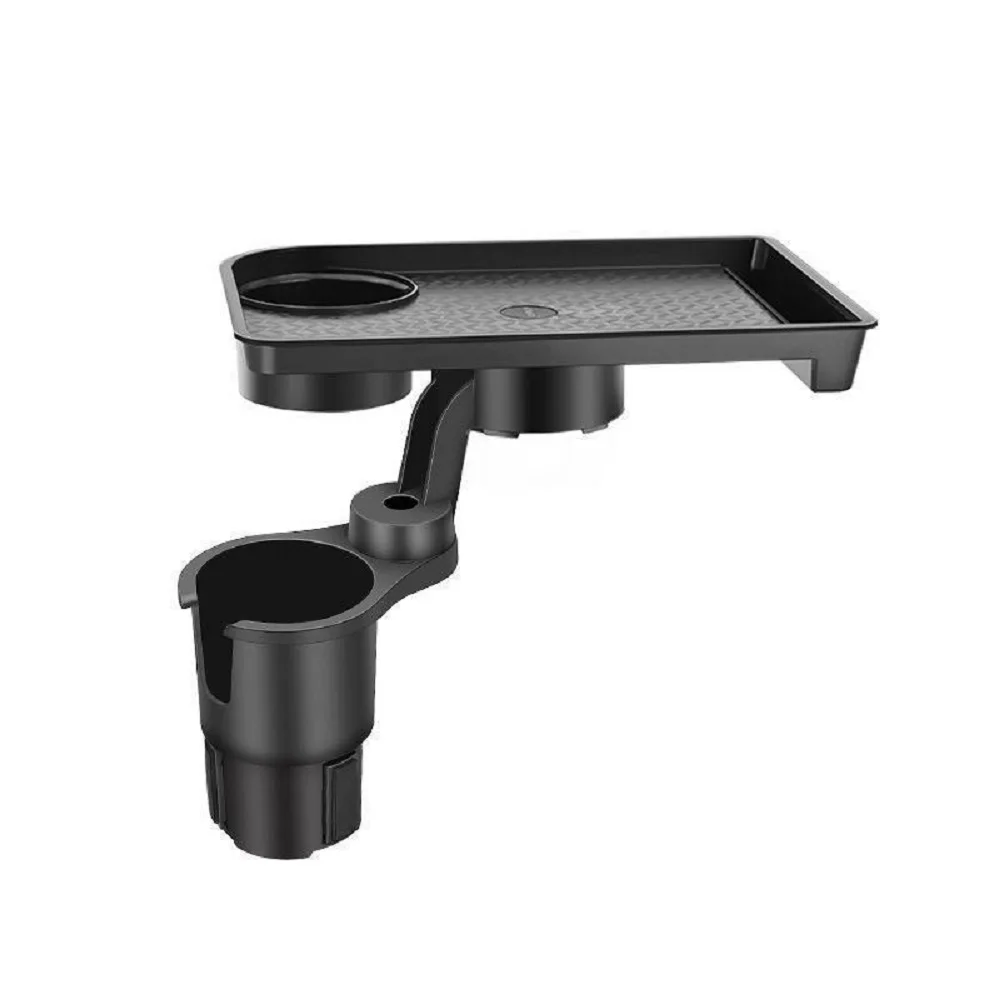 Multifunctionele Dubbele Auto Bekerhouder Schaal 360 ° Verstelbare Eettafel voor Auto, Draagbare Auto-Interieur Reisaccessoires