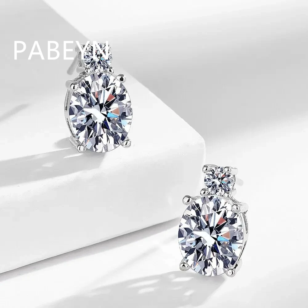 925 Sterling Silver Stylish and Simple Fringed Double Round Zircon Earrings, Birthday Party Anniversary Gift