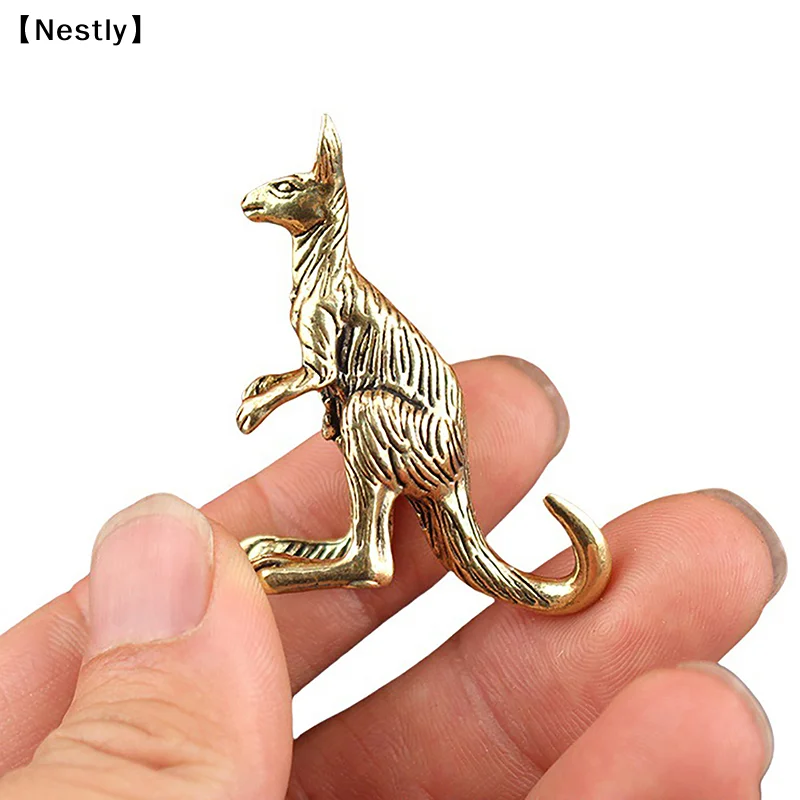Brass Kangaroo Sculpture Vintage Animal Figurine Gold Plating For Desk Decoration〔Nest〕 - view 3