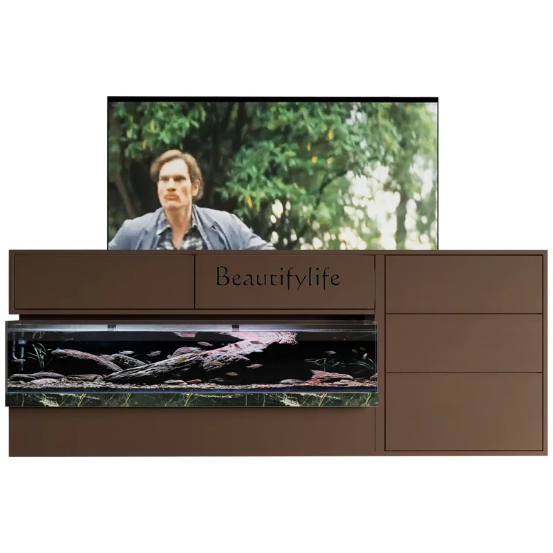 jj * تيار بيئي جديد Jinjing AI خزانة تلفزيون مخفية لخزان الأسماك الذكية