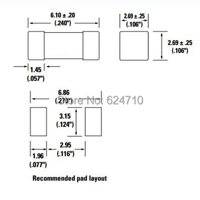 50PCS/LOT 25A 30A 40A 1808 2410 6125 6.1*2.5MM Surface Mount Fuses SMD Ceramic FAST ACTING FUSE 250VAC/125VDC