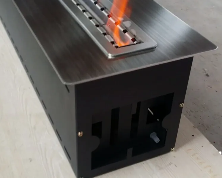 Control Overheating Prevention Modern Design Insert Ethanol Fireplace 600mm 304 Stainless Steel Bio Ethanol Indoor Heater Remote