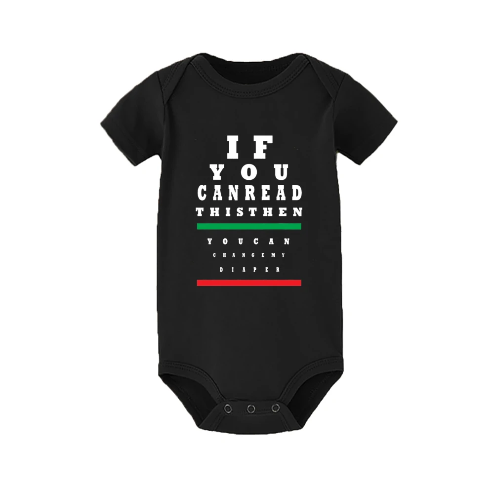 If You Can Read This Then You Can Change My Diaper Printed Baby Bodysuit Funny Infant Clothes Short Sleeve Boys Girls Jumpsuit