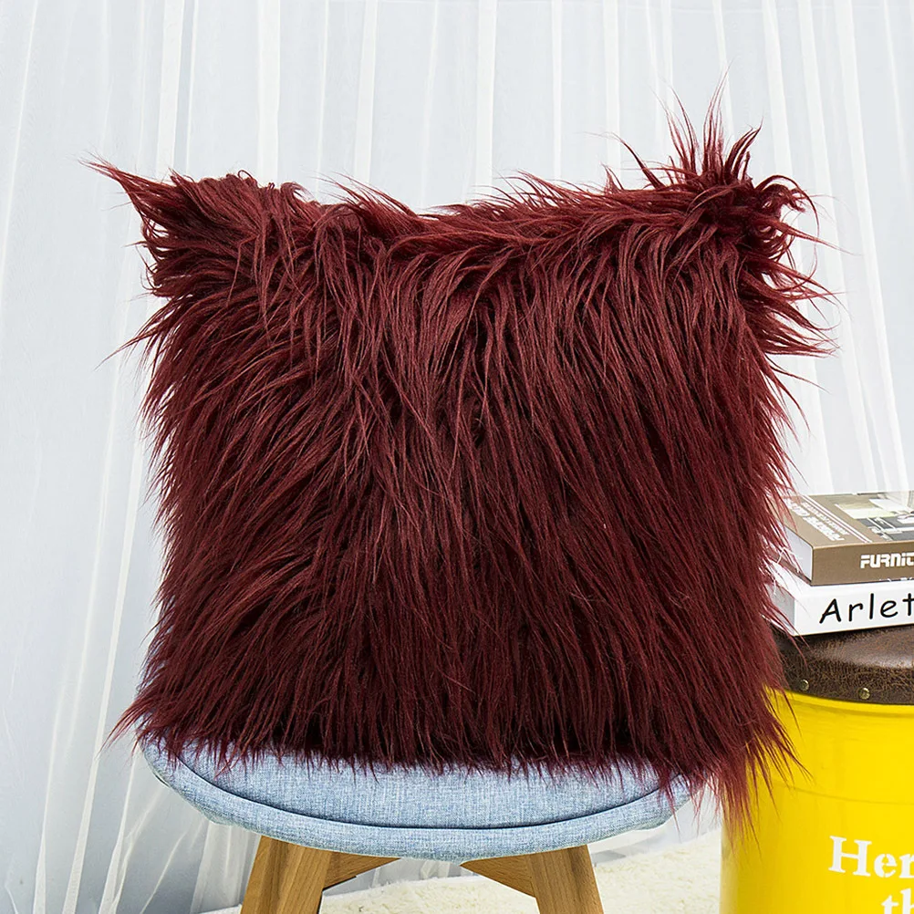 

1pc 45X45 Cm Wool Cushion Cover Pillowcase Soft Skin-Friendly Warm Winter Throw Pillow Wear-Resistant Decorative Cushion Cover