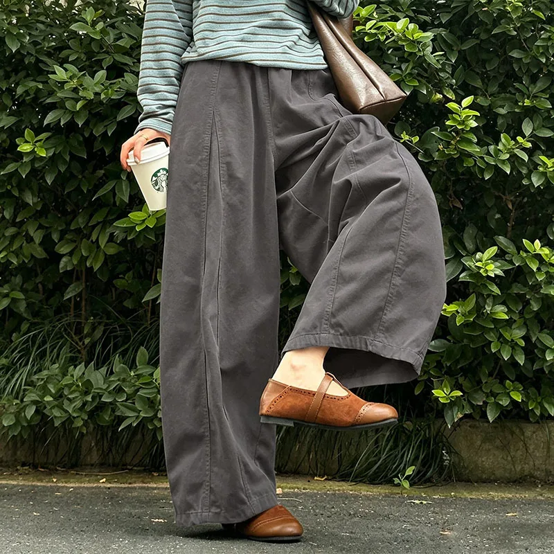 Japanese Style Baggy Machete Pants Women Retro Literary Streetwear Wide Leg Pants Female Spring Autumn Loose Casual Trousers image 3