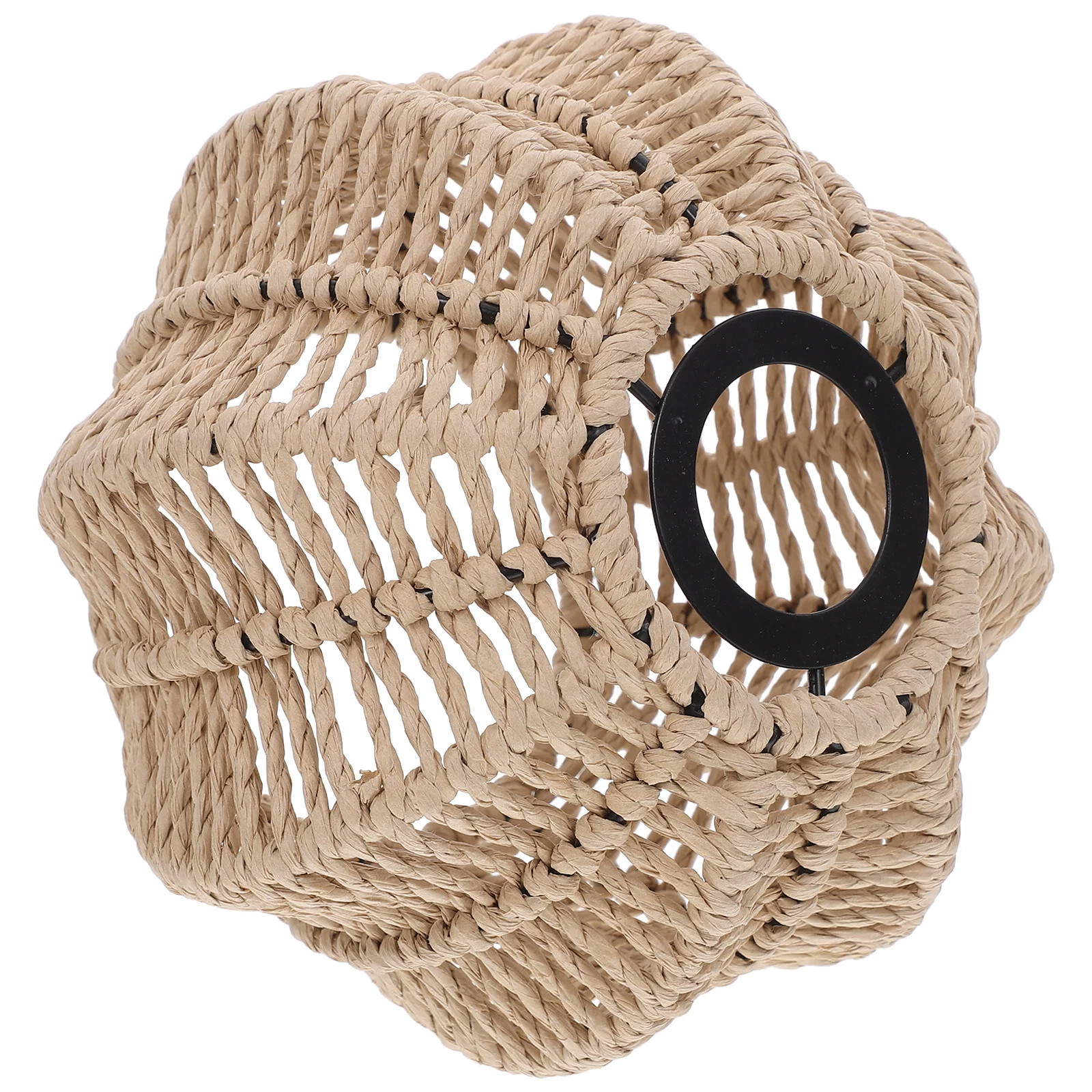 

1pcs Rustic Handwoven Paper Rope Lampshade Elegant Hanging Light Fixture For Bedroom Boho Decor Vintage Woven Lamp Shade Soft