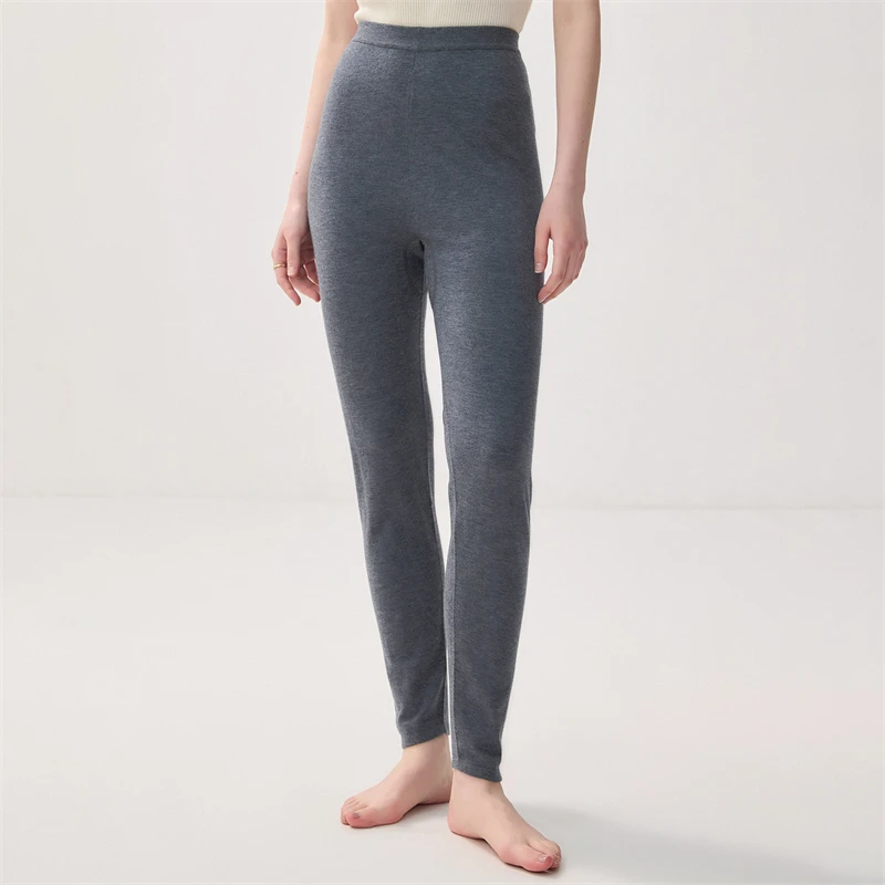 CHICUU Autumn Winter Women 100% Wool Legging Soft Warm High Quality Pure Wool Worsted Legging Pants