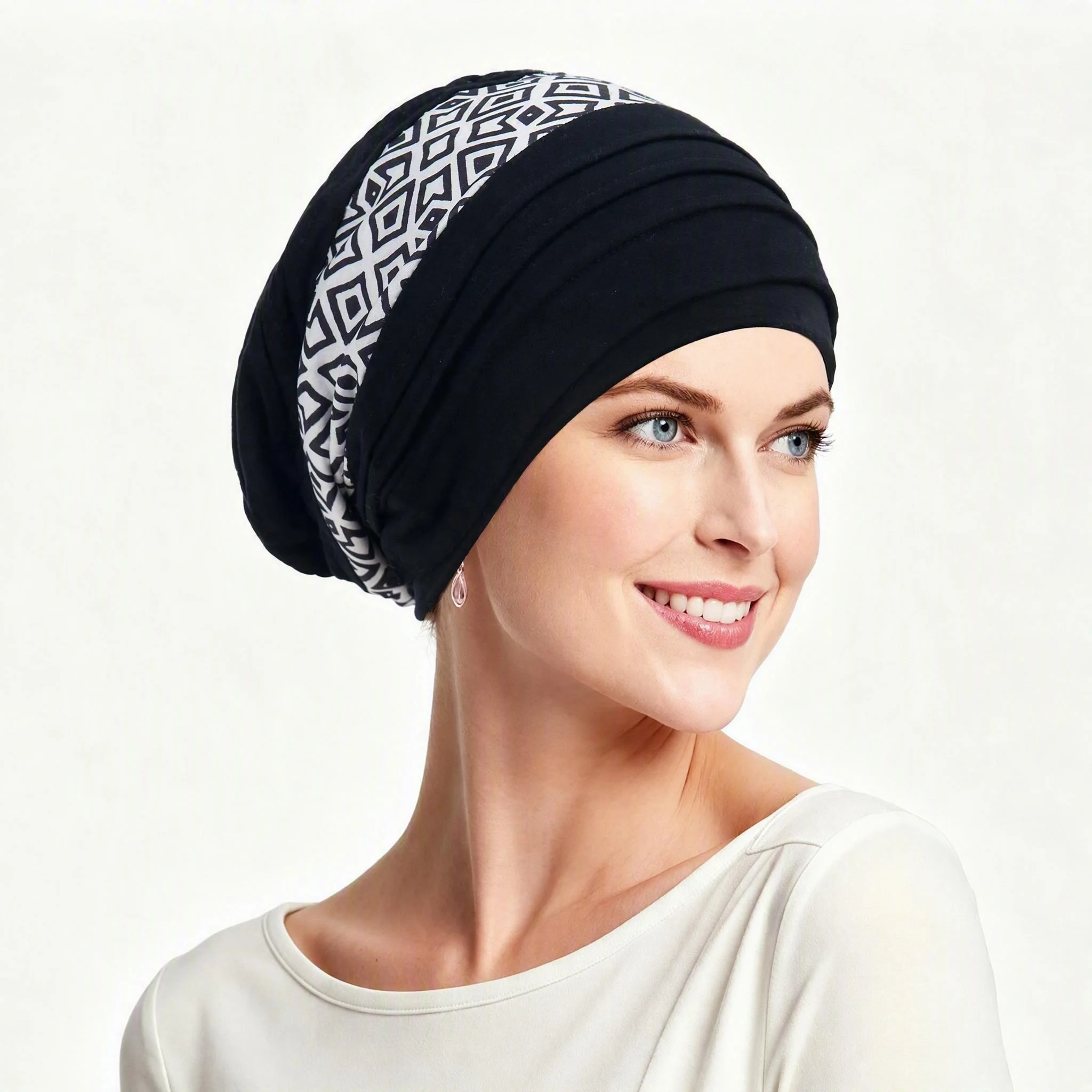 2026 New Muslim Women Soft Strech Turban Hats Pre Tied Headscarf Fashion Print Hijabs Bandana Chemo Beanies Caps Cover