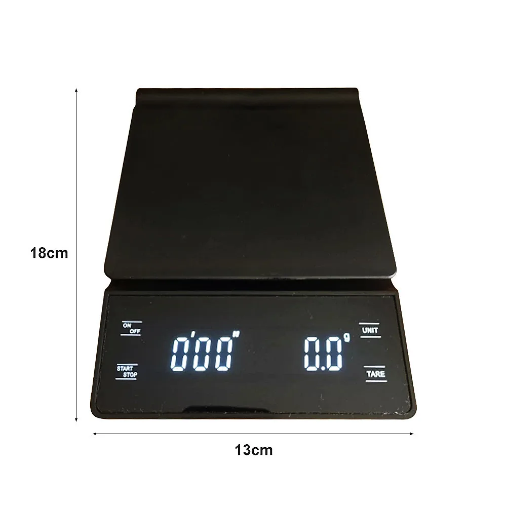 3kg/0.1g Coffee Scale with LCD Display Timer Kitchen Tools Digital Multifunction Weighing Scale Pour Over Drip Espresso Scale