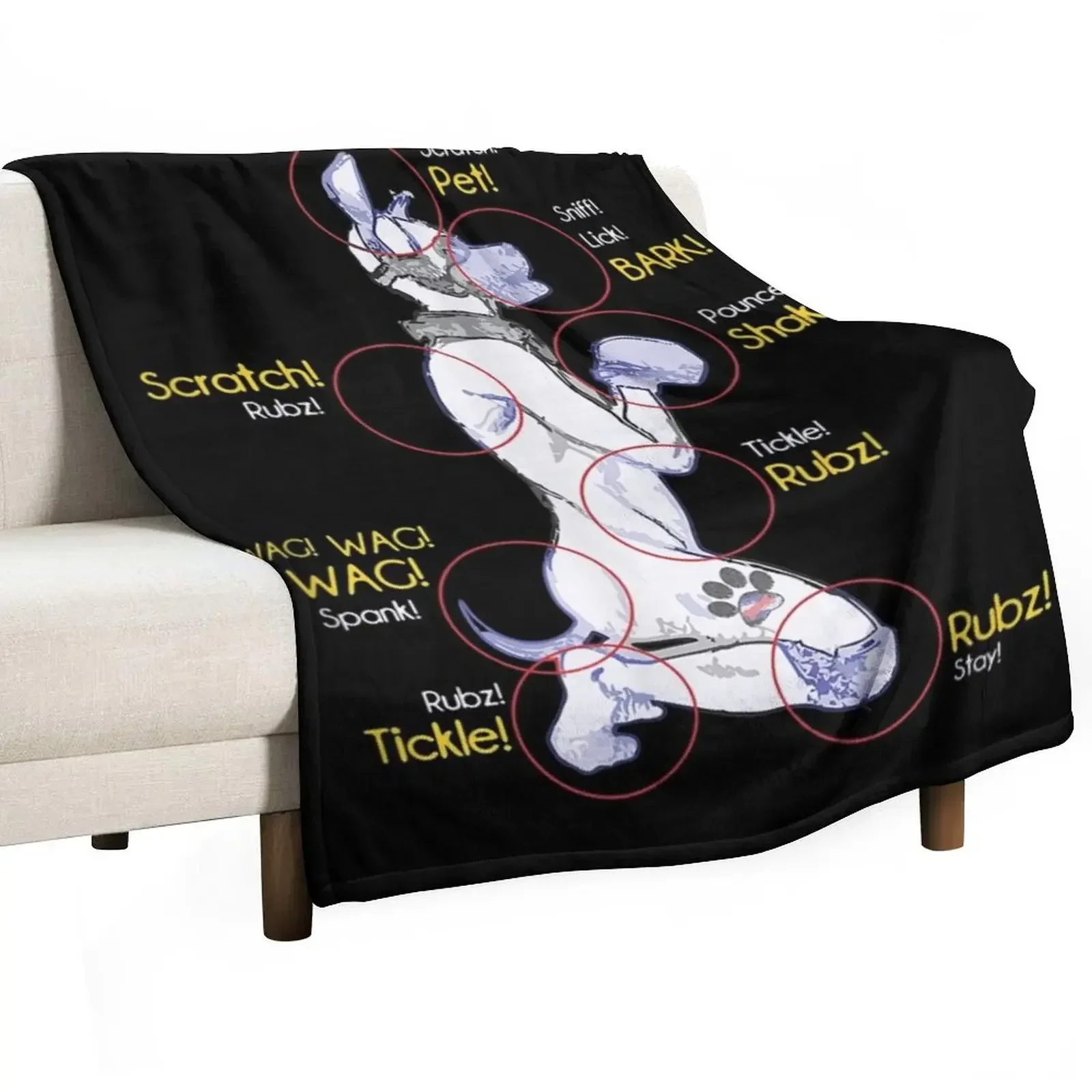 Human Puppy Play - Puppy Diagram Puppy Throw Blanket Sofa Designers Blankets