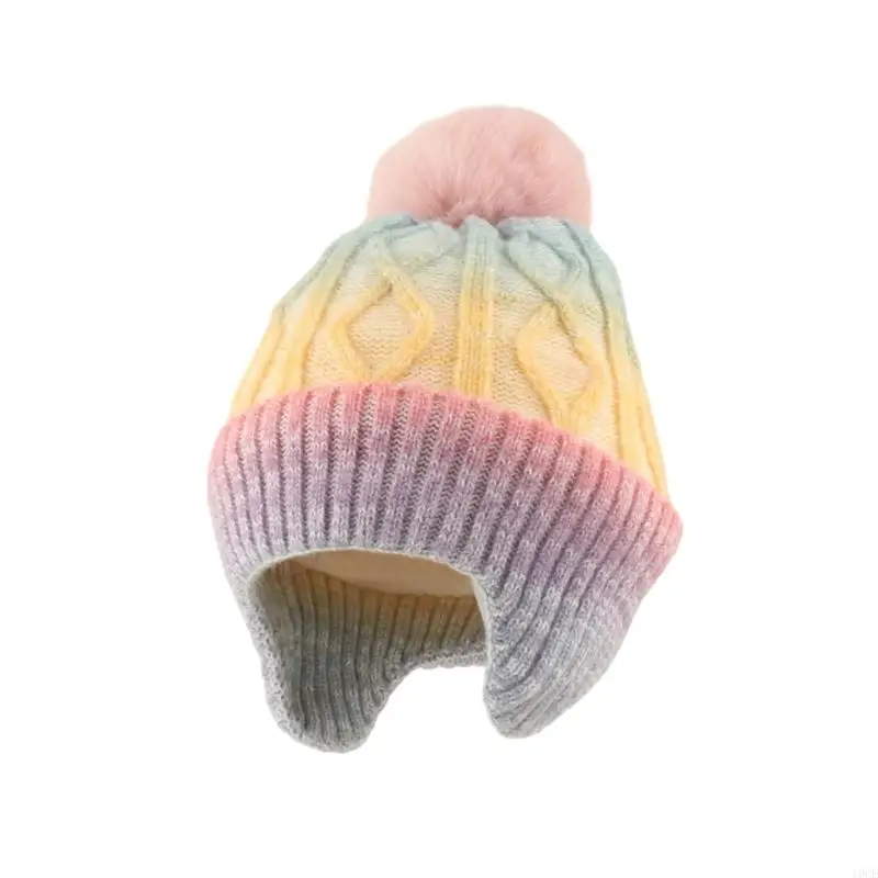 Childrens Gradient Color Winter Fleece Lined Earflap Design 2 7YRS