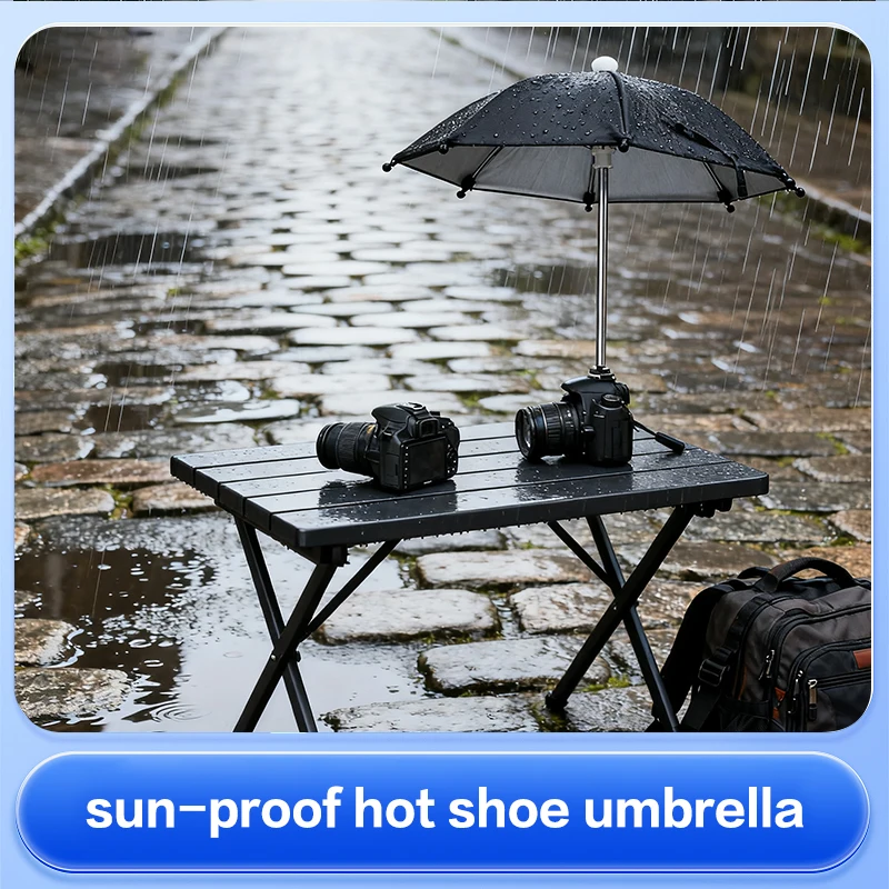 Black Dslr Camera Umbrella Sunshade Rainy Holder For General Camera Photographic