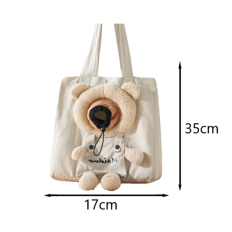 Pet Canvas Handbag Portable Cat Dog Cute Fun Carrier Bags Soft Pet Carriers Outgoing Travel Pets Handbag with Safety buckle