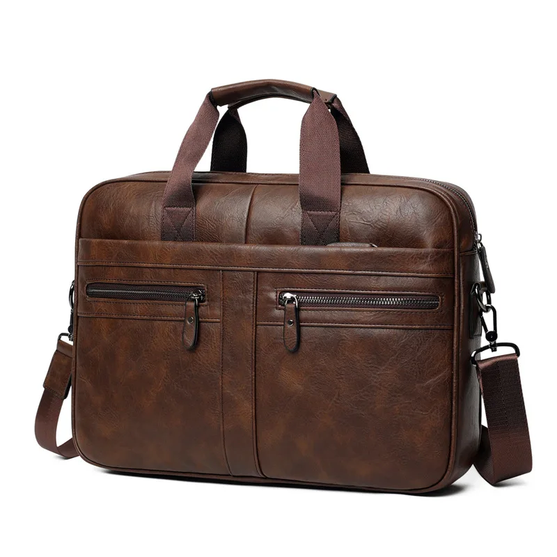 

New Business-style Men's Handbag - Large Capacity Travel Computer Bag with Multiple Compartments and Retro Briefcase Design