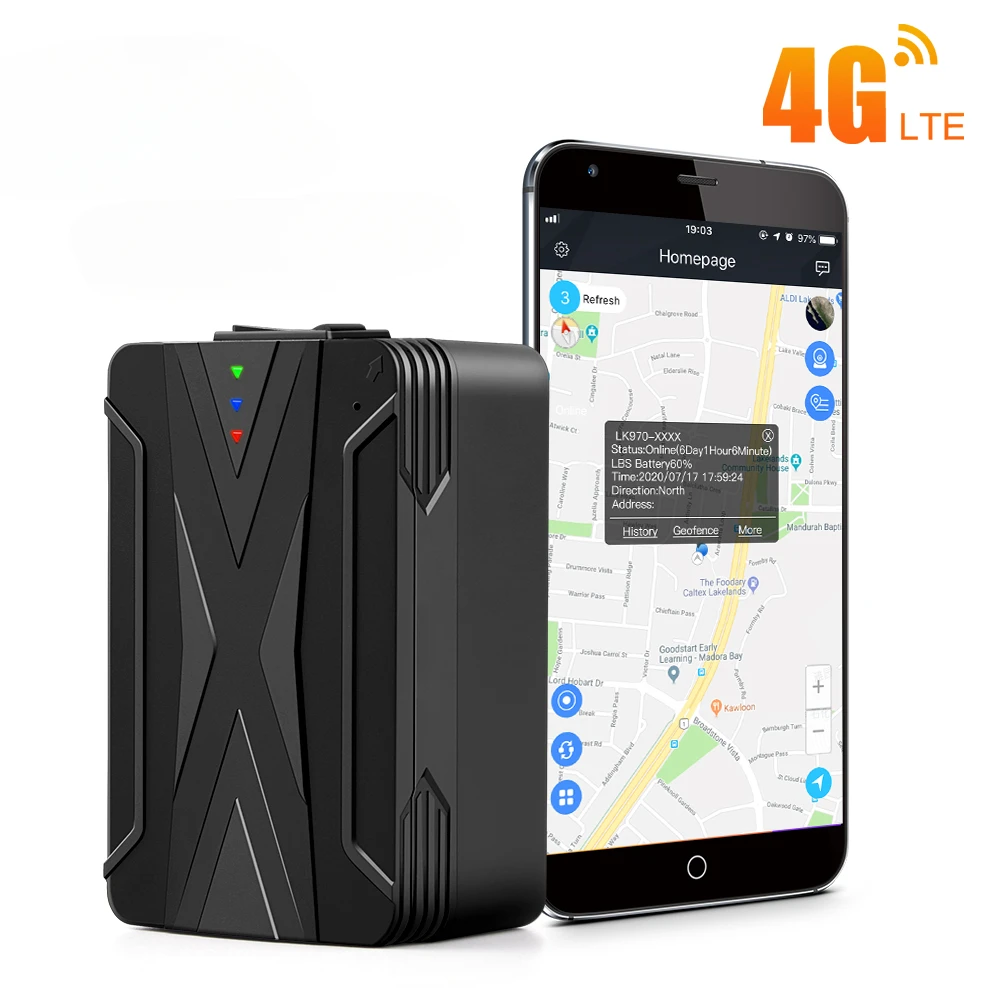 4G GPS Car Tracker 240 Days Standby 20000mah Vehicle GPS Tracker Waterproof IP65 GPS Locator Tracker Magnets Drop Shock Alarm