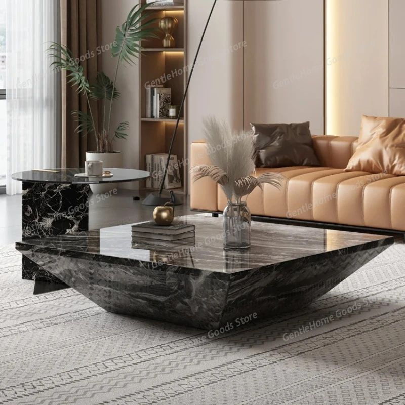 

Italian Luxury Mobile Nesting Tables, Venetian Brown Marble & Side Table Set, Heat&Scratch Resistant, Master Design, Customize.
