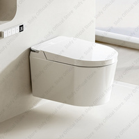 Wall Mounted Smart Toilet No Water Pressure Restriction Hanging Toilet Seat White with LED Display Seat Heating Auto Flip Toilet