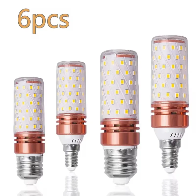 Lampe LED épis de maïs, 6 pièces, 9W 15W 220V 110V, lumière forte 3000K 4000K 6000K E27 E14, support de lampe, éclairage d'urgence domestique
