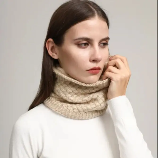 

New Knitted Scarf Snood Turtleneck Fake Collar For Women Neck Warmer Autumn Winter Warm Cover Head Neck Knitting False Collar