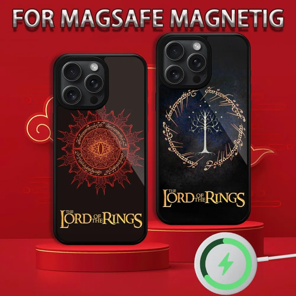 L-Lord of Rings Luxury  Phone Case For iPhone 15 14 13 12 11 Pro Max Plus Magsafe Magnetic Wireless Charging Cover