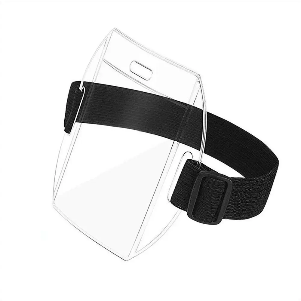 Waterproof Ski Pass Holder Arm Badge Holder Armband Plastic PVC IDs Cards Holder with Adjustable Strap Name Label Holder