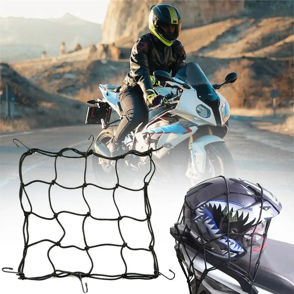 Motorcycle 6-hook Luggage Rack Helmet Storage Tools Elastic Capacity Long Net Travel Storage Elastic Cover Large Band Dista Y8W8