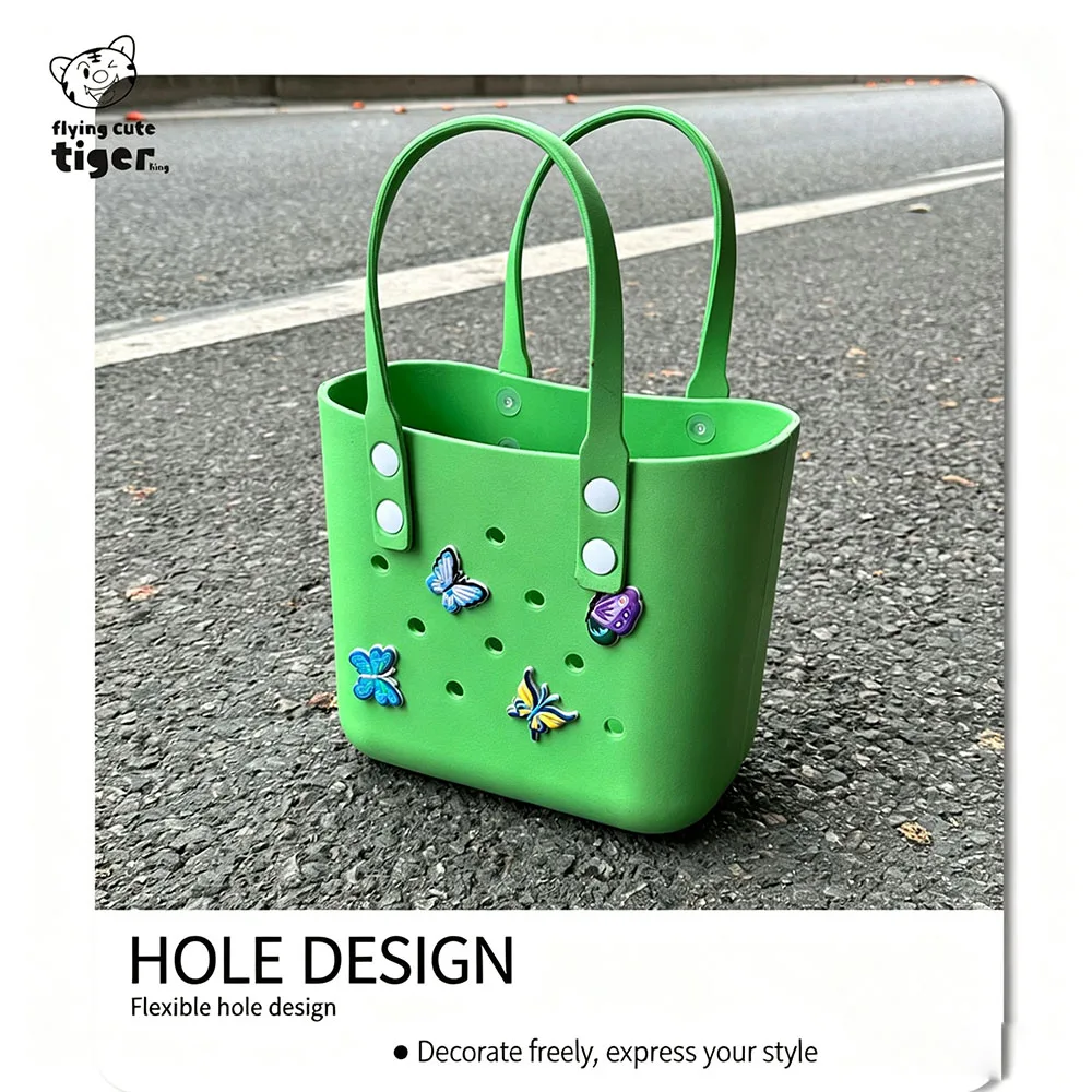 Bento-Tasche im koreanischen Stil, neues Modell, Eva Beach DIY, perforiert, modische Outdoor-Handtasche, tragbar, wasserdicht, schlicht – Detail 7