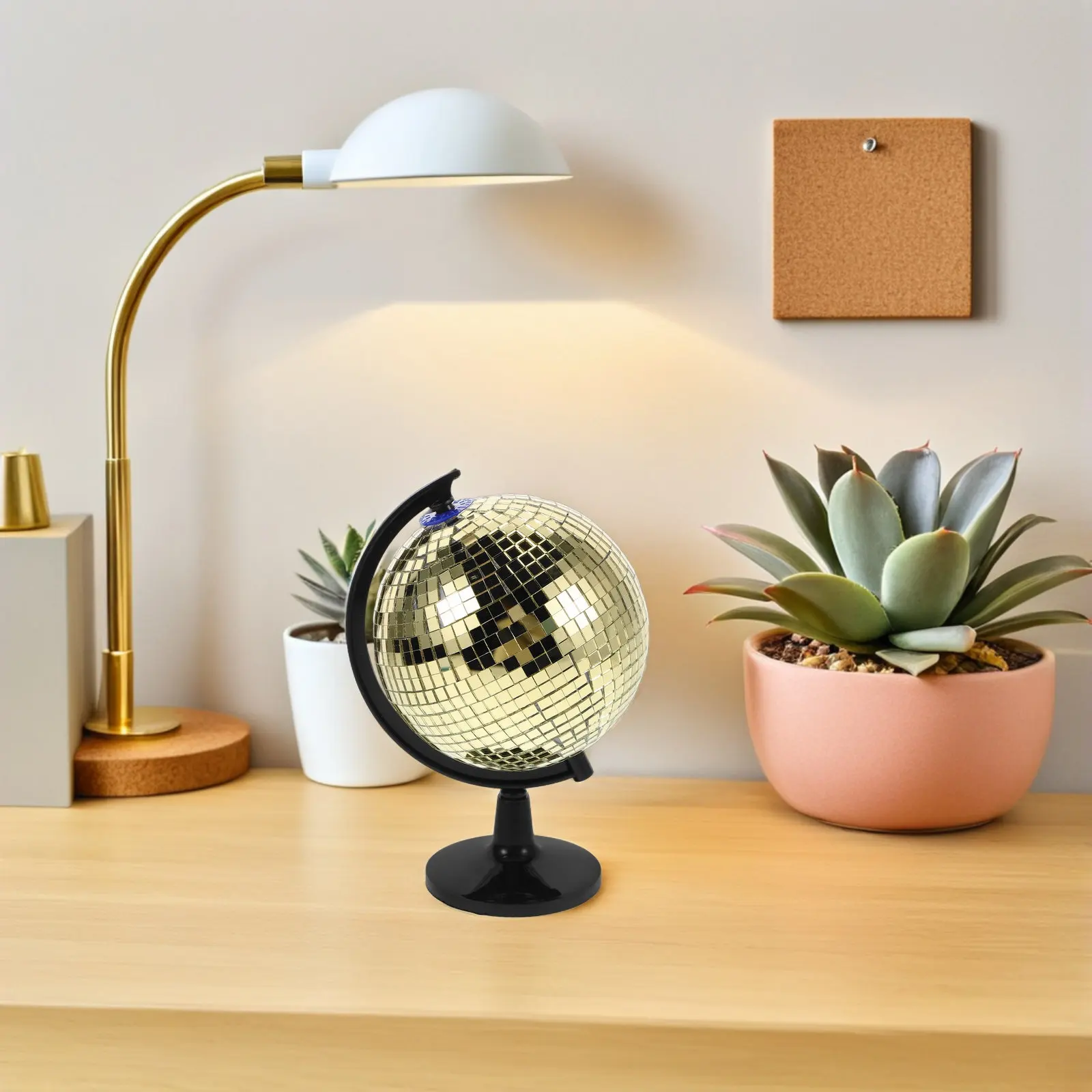 Disco Ball Globe Unique Reflective Decorative Sphere for Desk Home Office Party Retro Rotating Mirror Globe Shiny Disco