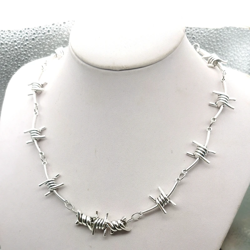 New Small Wire Brambles Iron Unisex Choker Necklace Women Hip-hop Gothic Punk Style Barbed Wire Little Thorns Chain Choker Gifts