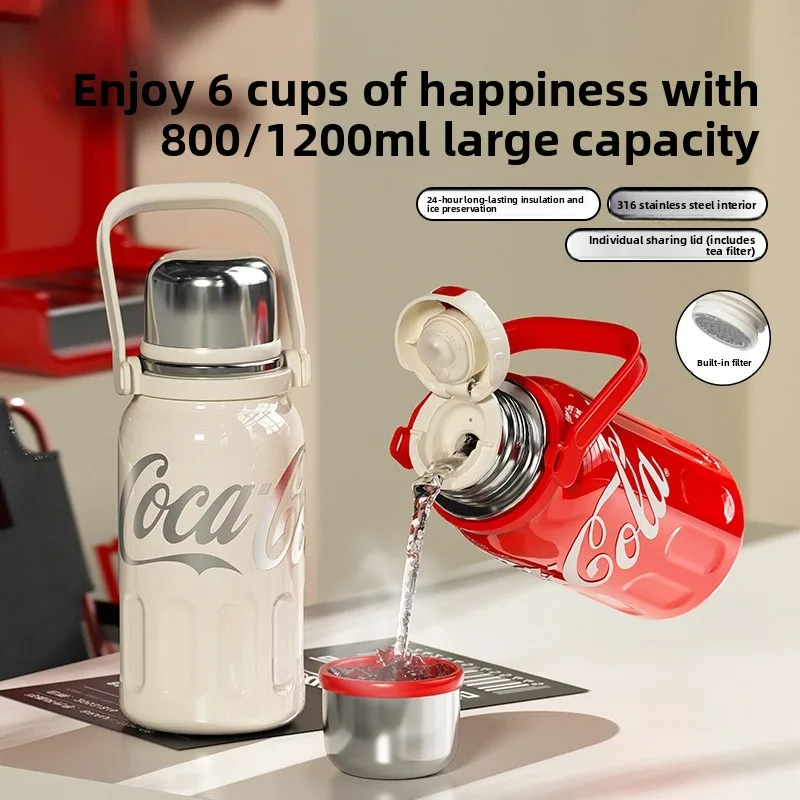 coca-cola-collaborative-grande-capacite-36-tasse-d'eau-de-sport-isolee-en-acier-inoxydable-tasse-de-voyage-portable-en-plein-air-pour-fitn