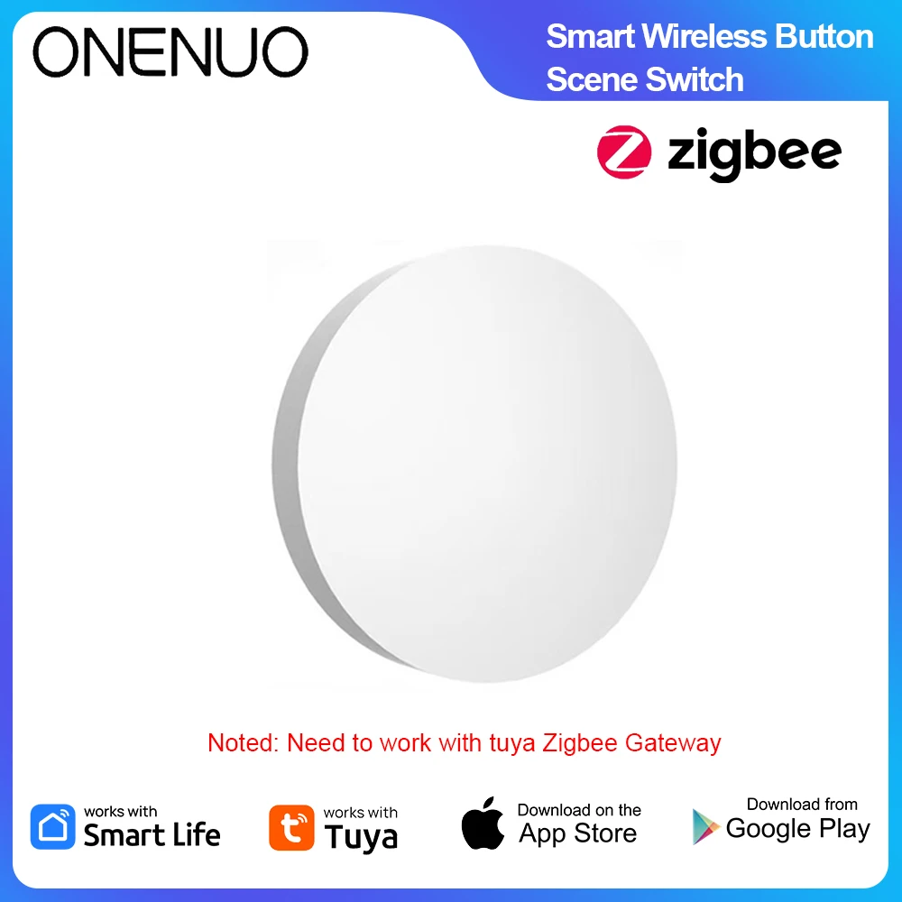 ZigBee Wireless Scene Switch Tuya Push Button Automation Scenario Controller Battery Powered Intelligent Linkage Tuya Devices