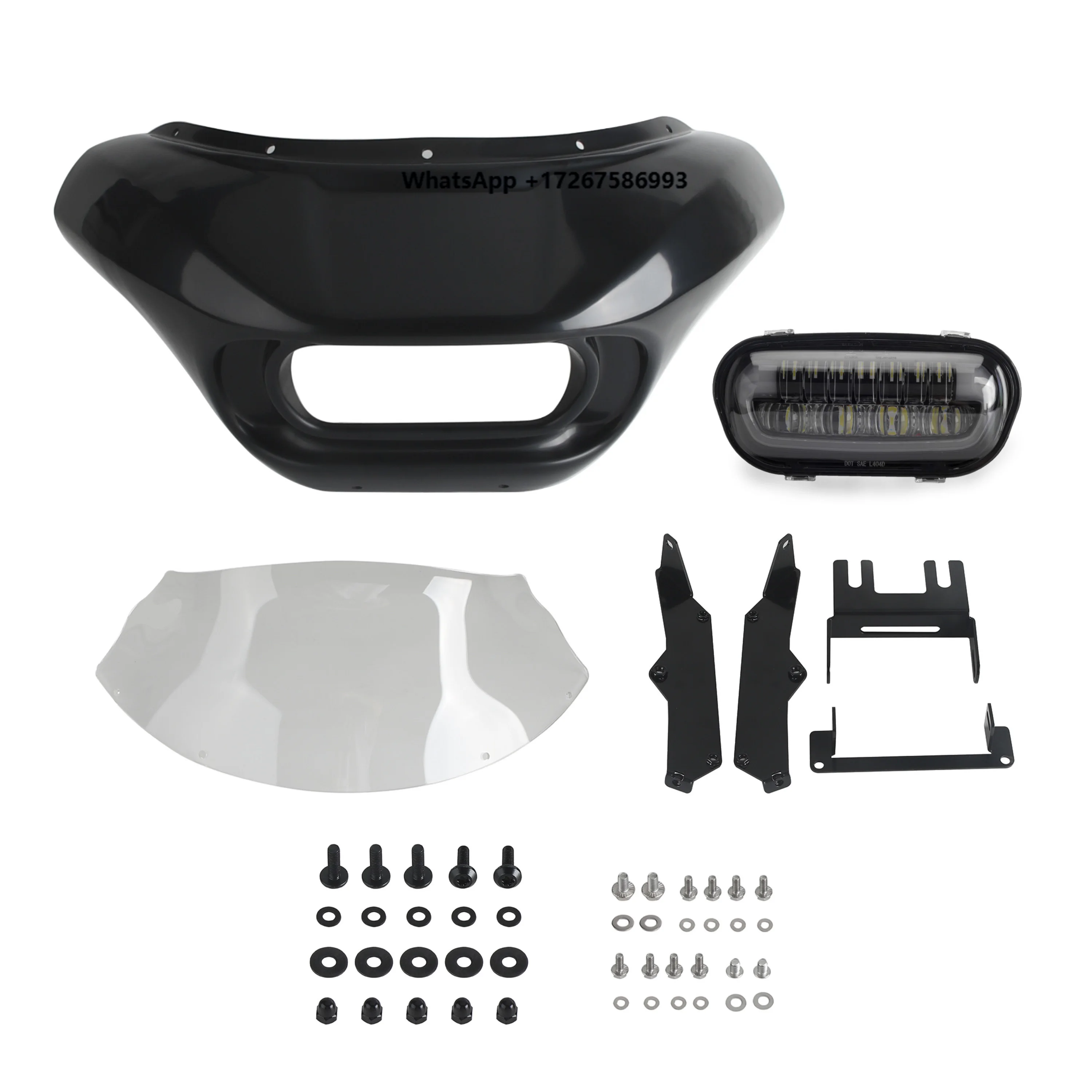 2800LM High Beam & Windshield Include LED Headlight Fairing Front Mask for Har 1ey Softail Fat Bob FXFB/FXFBS 114 2018-2024