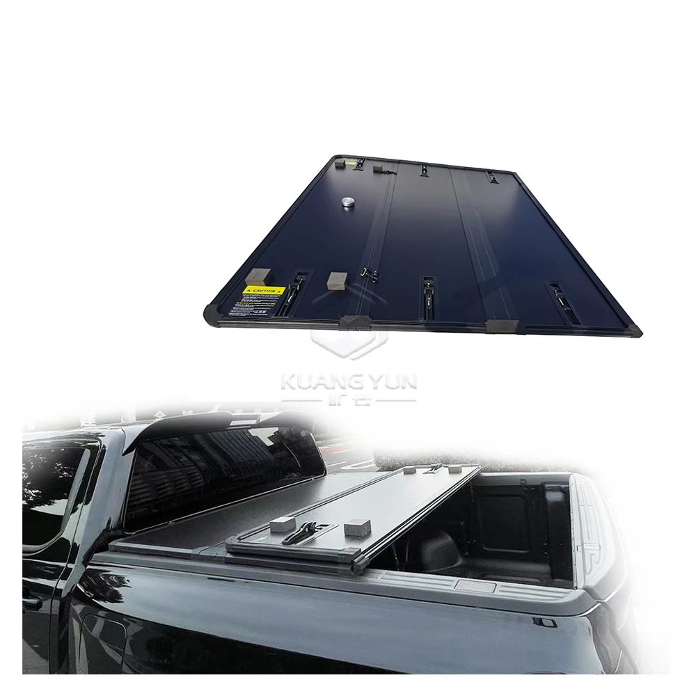 

High Quality Aluminum Hard Tonneau Cover for Toyota for Hilux Revo Waterproof Three Folds Pickup Bed Cover Compatible Ranger Nav