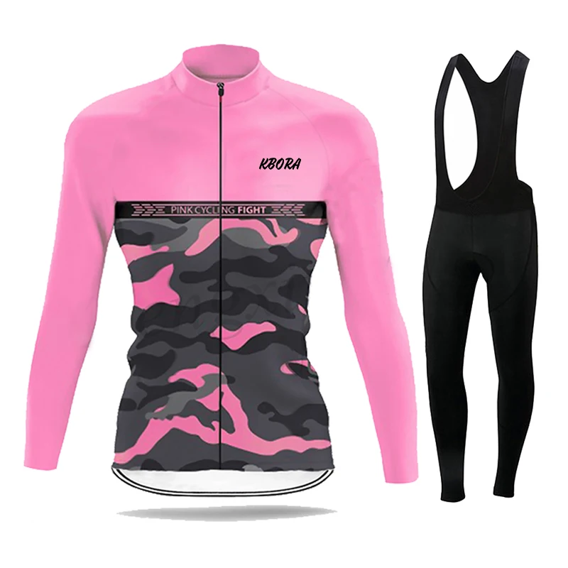 

Camouflage Women Autumn Cycling Jersey Set Long Sleeve Breathable Clothing MTB Maillot Ropa Ciclismo Bicycle Outdoor Sportswear