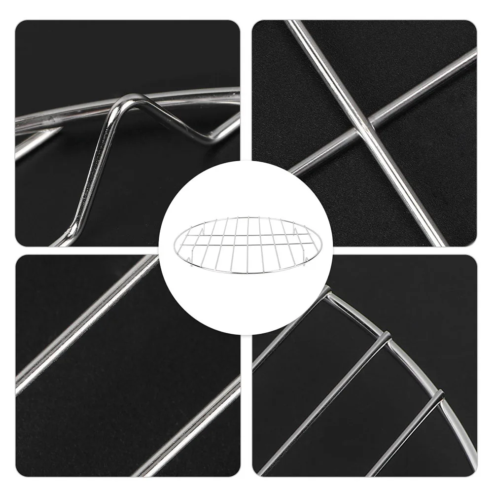 

2Pcs Durable Stainless Steel BBQ Rack Set Round Grill Rack Meat Net Grilling Tools Outdoor Barbecue