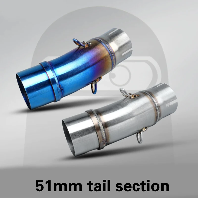 51mm Motorrad-Auspuff-Schalldämpferrohr, mittleres Verbindungsrohr für Yamaha YZF-R3 / MT-03 MT-07/FZ07 XSR700 R15 V3/V4