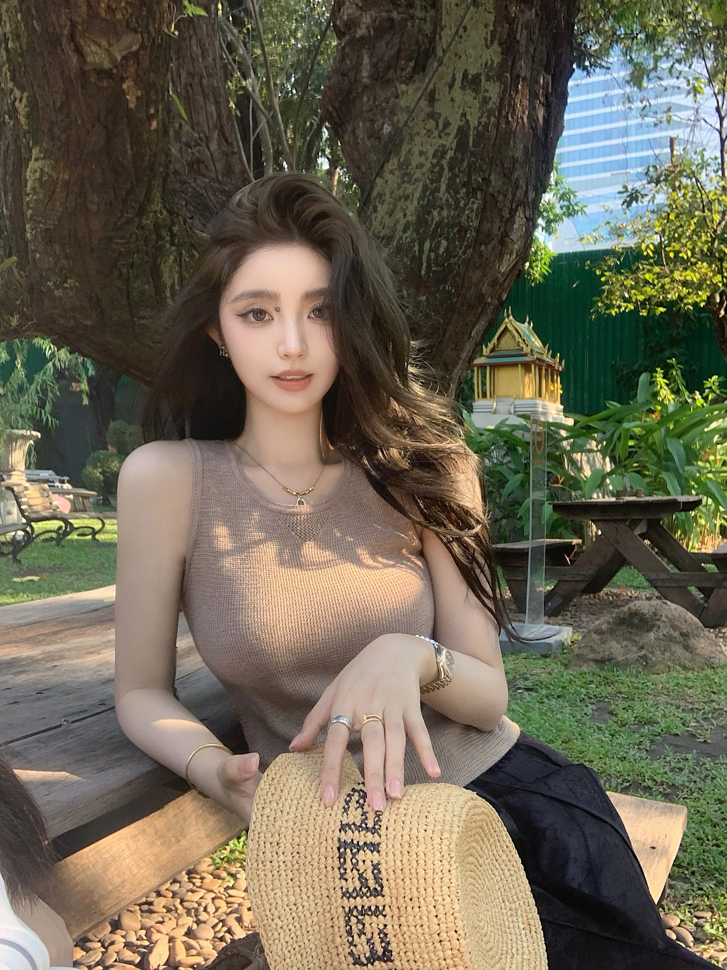 

Жилет Lilylikes Simple Yet Ele из шерсти с треугольными вырезами, смесовая ткань из полиэстера, базовый стиль, для ношения под одеждой