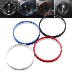 Car Headlight Switch Decoration Trim Ring Sticker For VW Golf Jett MK5 MK6 Passat B6 B7 Touran Tiguan T-roc T-Cross Tcross