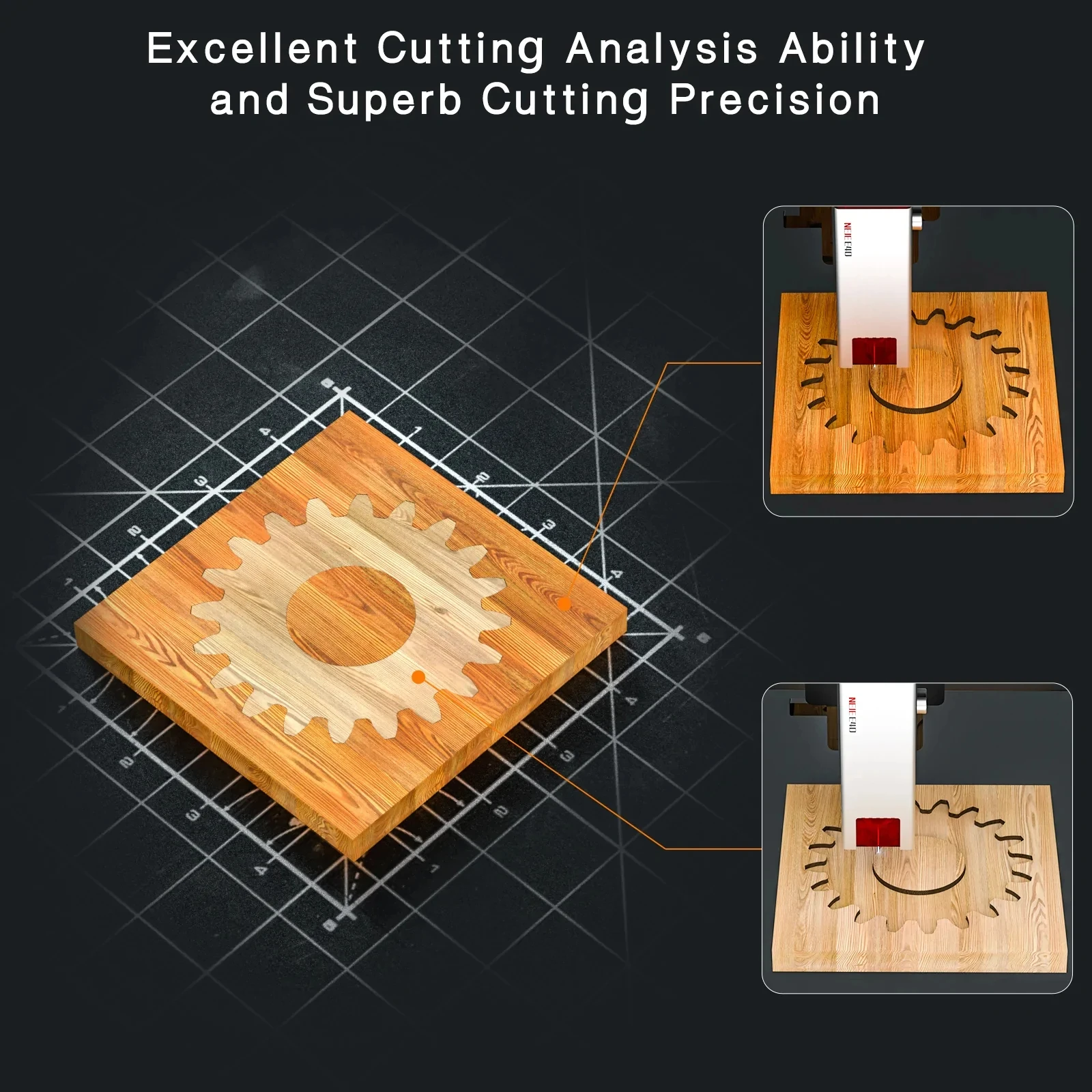 NEJE E40 Laser Module Kit 40W Power with Air Assist Features of Leaf Carving for Laser Head CNC Laser DIY Cutting Engraving Tool