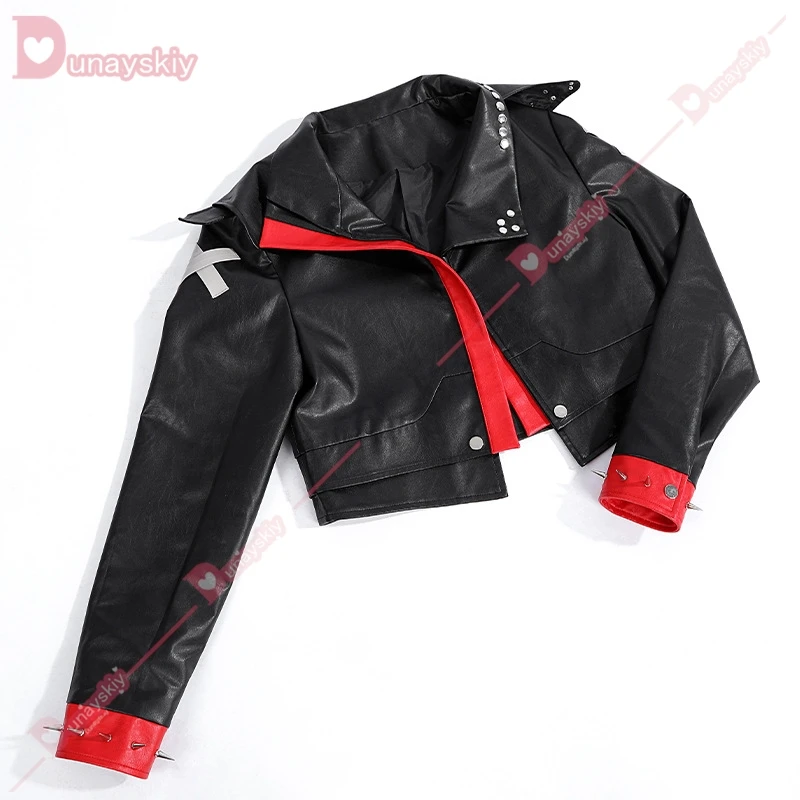 Arcane 2 Game LOL Vi Cosplay Women Black PU Leather Coat Costume Female Jacket Disguise Top Coats Party Halloween Carnival Party