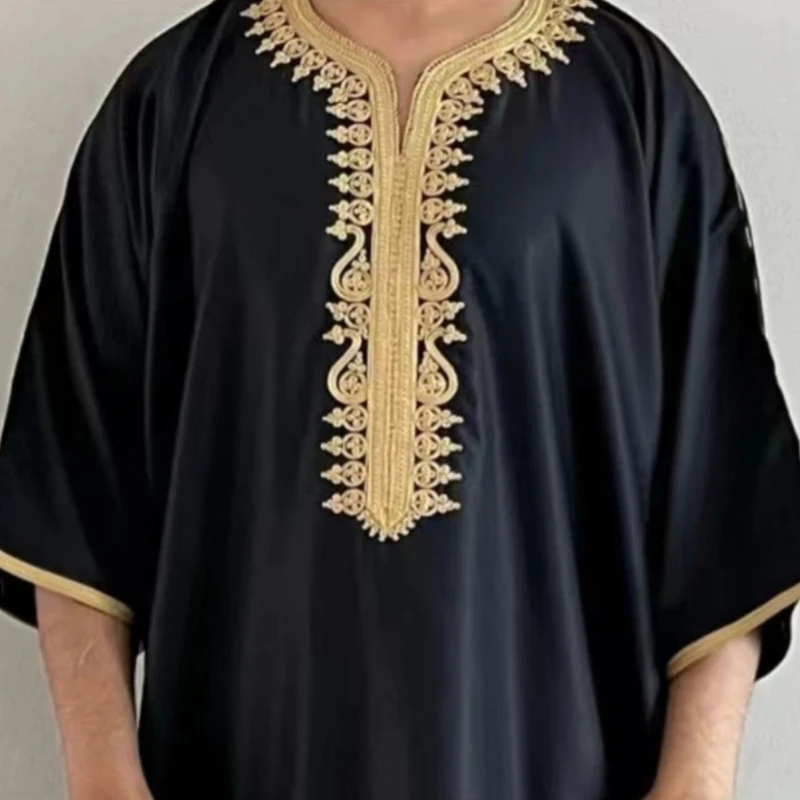 Man Kaftan Robe Arabian Kaftan Robe Loose Casual Islamic Kaftan Long Sleeve Thobe, Man Long Sleeve Arabian Robe