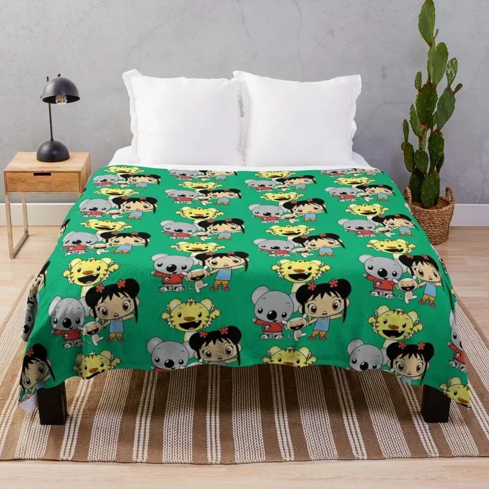 

Ni Hao Kai Lan with Rintoo, Tolee, and Hoho Throw Blanket Warm Cozy Throw Blanket for Living Room Couch