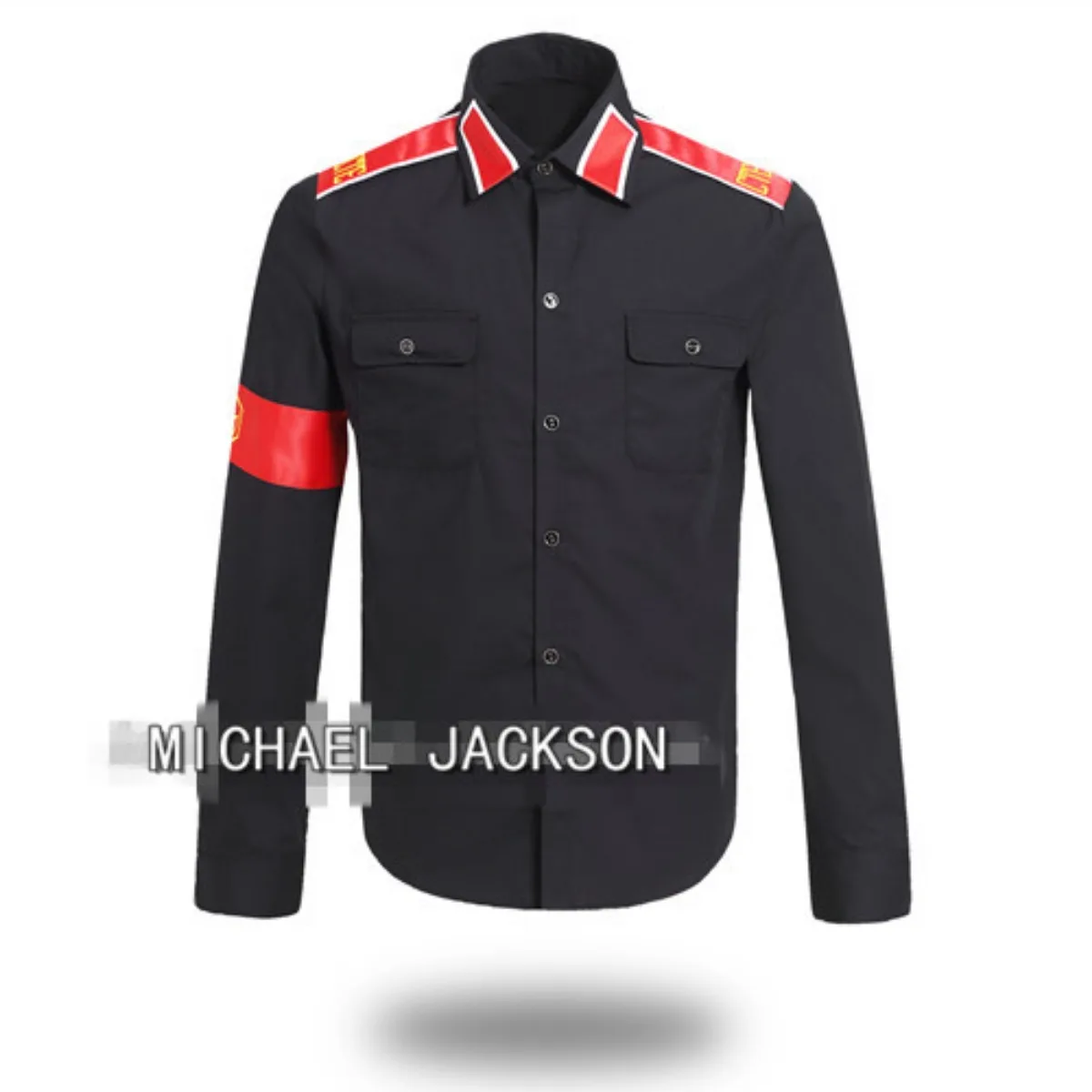 Michael Jackson CTE Anti-war Armband Embroidery Outwear Black Red White Color Imitation Shirt