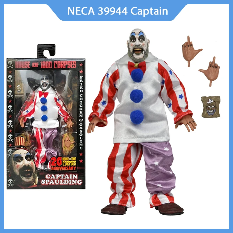 

In Stock NECA 39944 House of 1000 Corpses Captain Spaulding 20th Anniversary Clown Cloth Action Figure Model Toy Birthday Gift