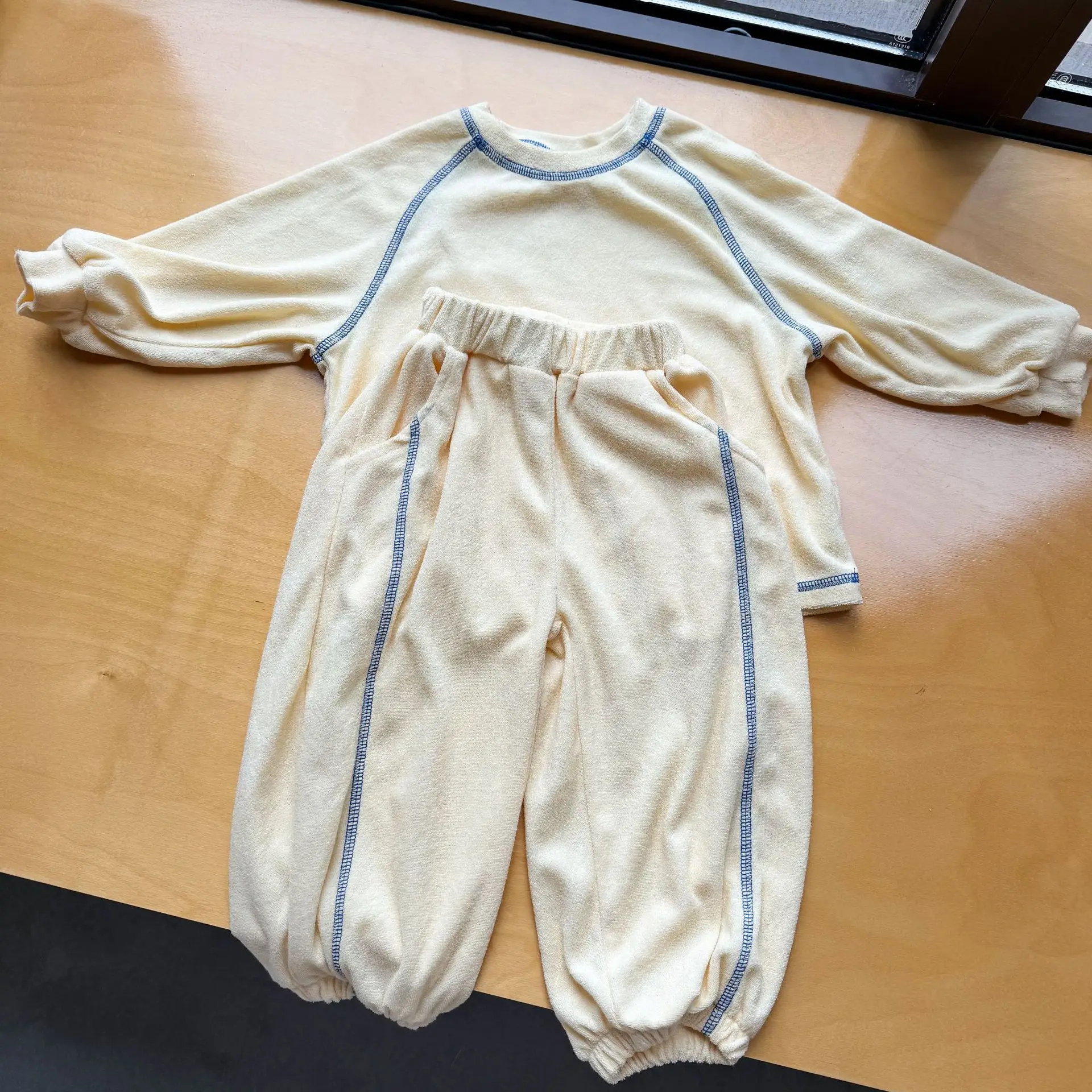 456  2026 Autumn Children Home Clothes Set Cotton Boys Girls Long Sleeve Comfortable Pajamas 2pcs Suit Solid Casual Kids Outfits
