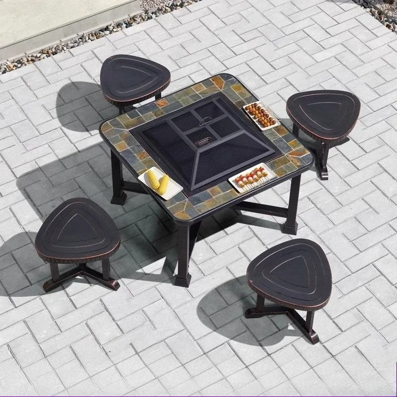 Garden grill outdoor barbecue table heating charcoal stove