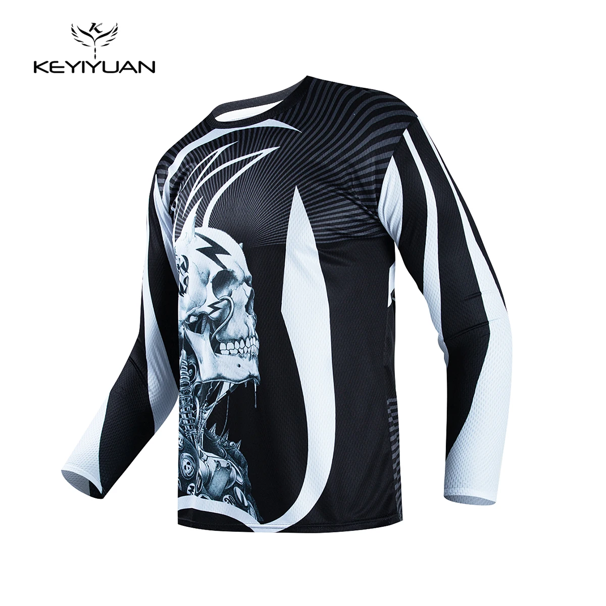 KEYIYUAN 2023 Men Long Sleeve MTB Jersey Motocross T Shirt Summer Downhill Clothing Tricota Ciclismo Hombre Fietskleding Heren