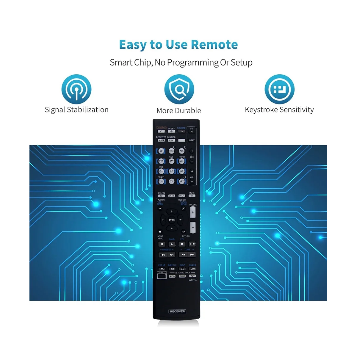 AXD7739 Replace Remote Control for Pioneer AV Receiver VSX-830-K VSX-45 VSX-830 VSX-90