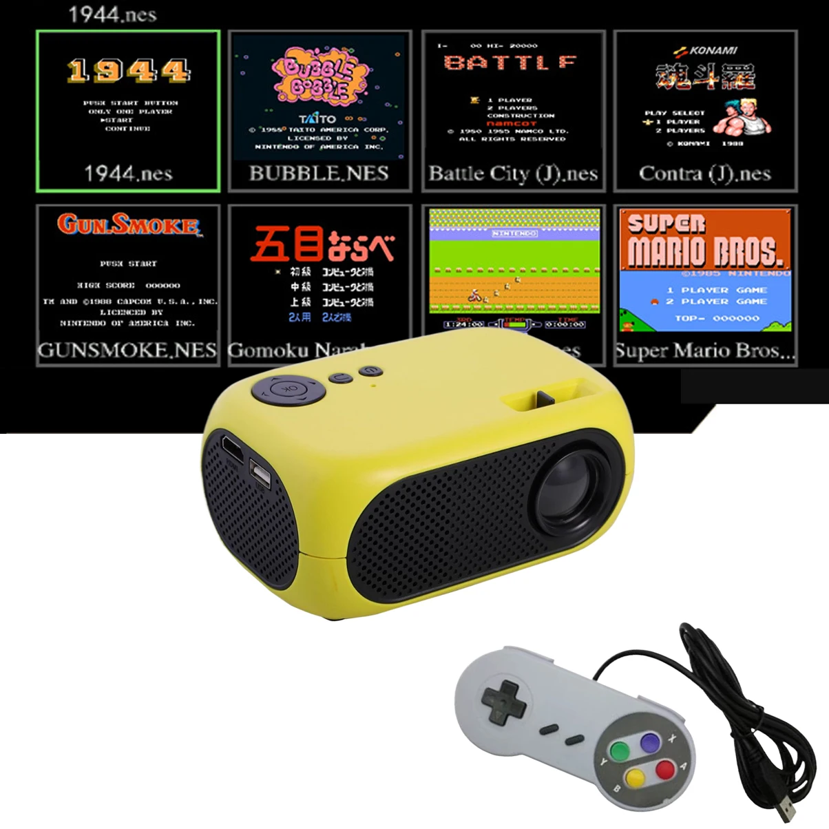 M24 Game Console Projector Entry-level 480*320 Pixels Kids Gift Multi Media System HDMI-Compatible Beamer 1080P Video Supports